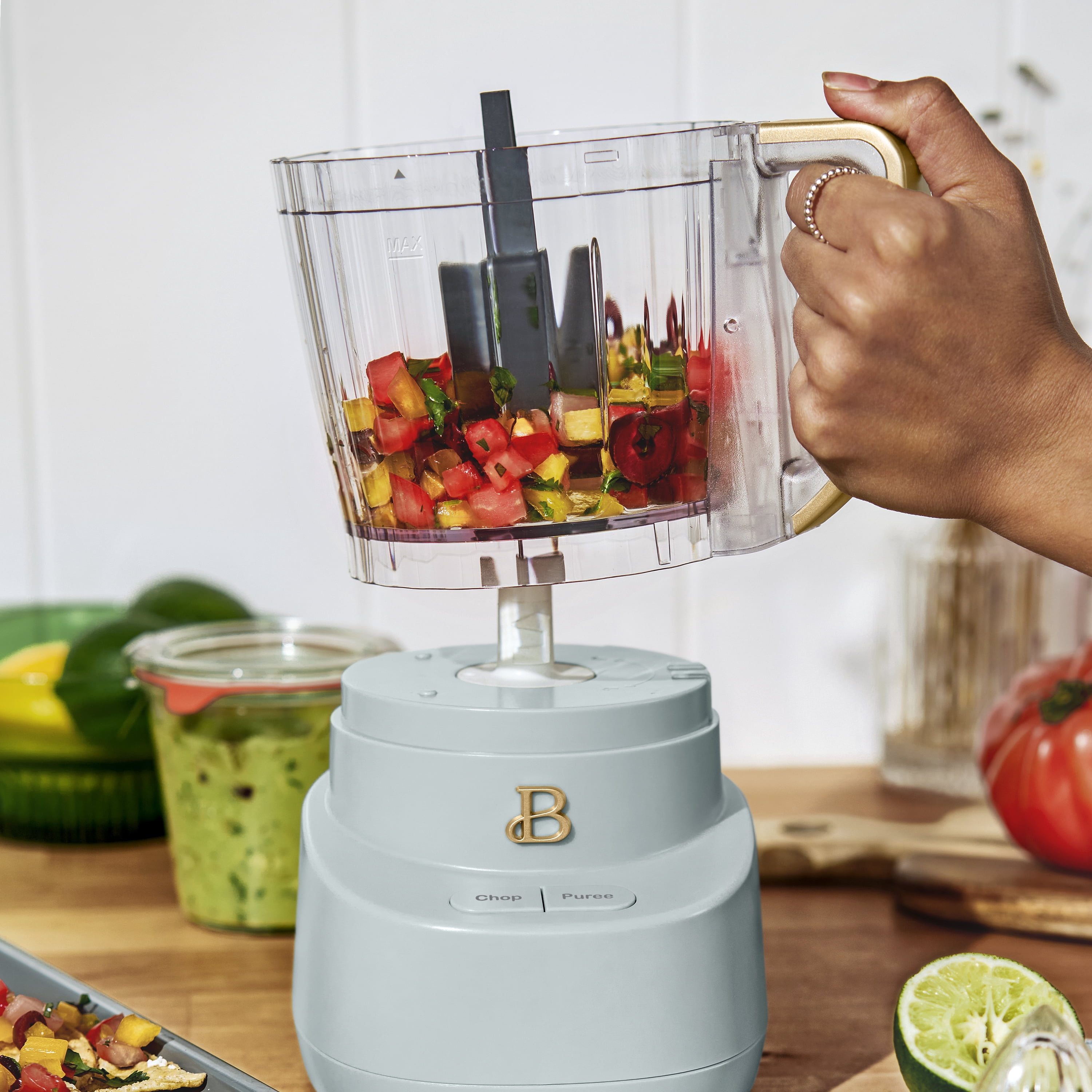 Beautiful 3-Cup Electric Food Chopper, Hydrangea by Drew Barrymore