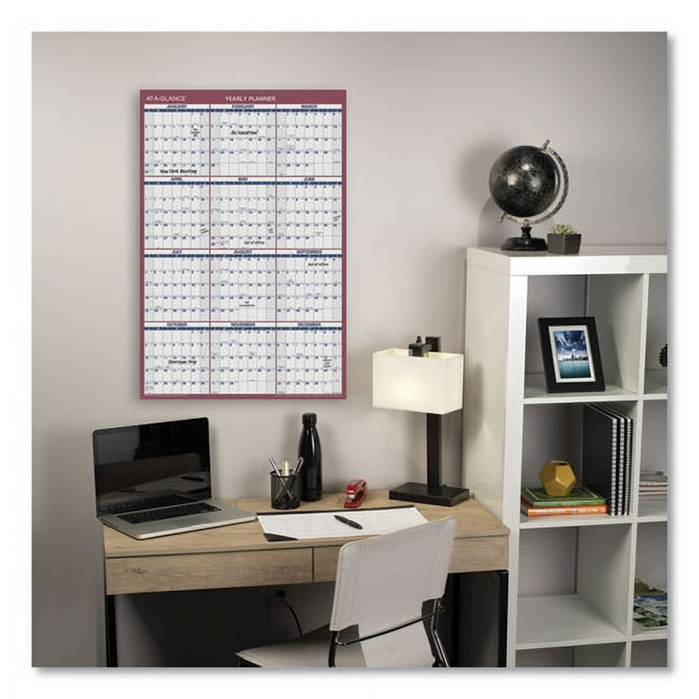 Erasable Vertical/Horizontal Wall Planner, 24 x 36, White/Blue/Red Sheets, 12-Month (Jan to Dec): 2024 Erasable Vertical/Horizontal Wall Planner, 24 x 36, White/Blue/Red Sheets, 12-Month (Jan to Dec): 2024