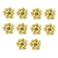 thumbnail image 1 of 10 piezas de adornos navideños de flor de Pascua de 5,7 pulgadas con purpurina navideña. Dorado, 1 of 8