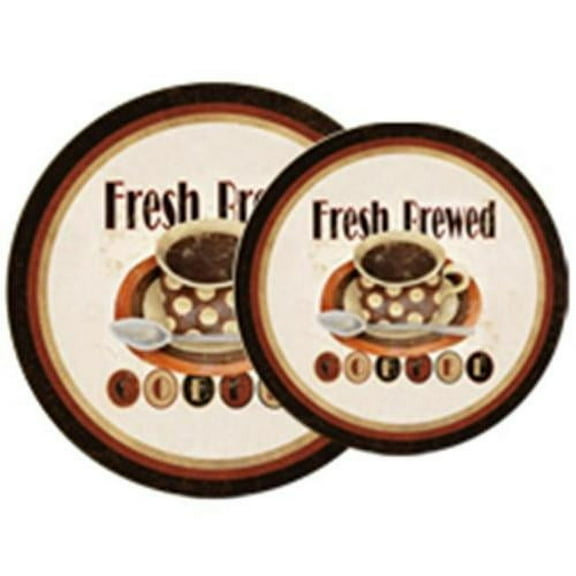 Round Electric Stovetop Burner Cover Set of 4, Fresh Brewed