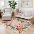thumbnail image 5 of Moynesa 4'x6' Floral Living Room Rugs, Area Rugs 4x6ft Rug for Bedroom Ultra-Thin Soft Rug, Non-Slip Washable Rugs Stain Resistant Boho Rug Low-Pile Throw Rug for ‎Dining Room Office,Light Pink, 5 of 8