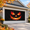 Black Pumpkin-13x6FT, variant on Circus 13x6FT Garage Door Cover, Spooky Evil Circus Themed Outdoor Decor