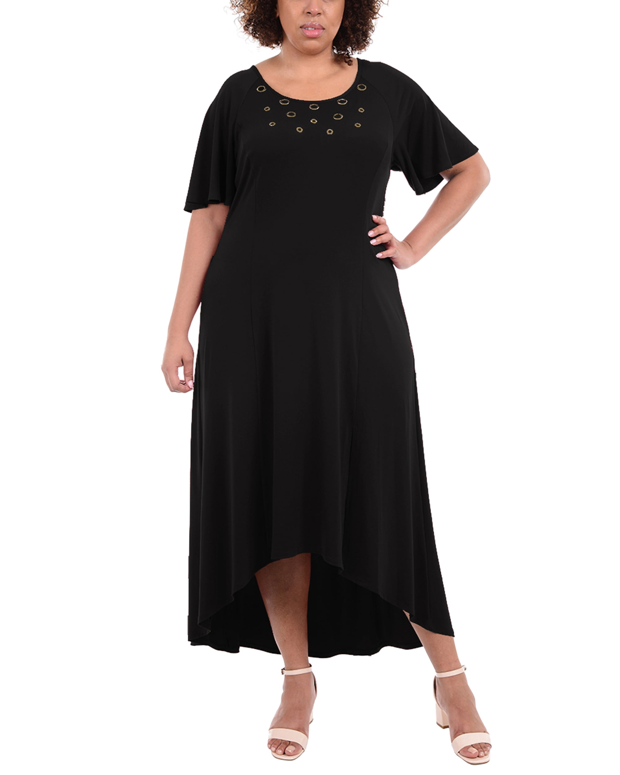 plus size flutter sleeve dress