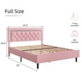 thumbnail image 5 of 4 EVER WINNER Full Bed Frame, Upholstered Platform Bed with Headboard, Pink Full Bed Frame, Diamond Design, Pink, 5 of 6