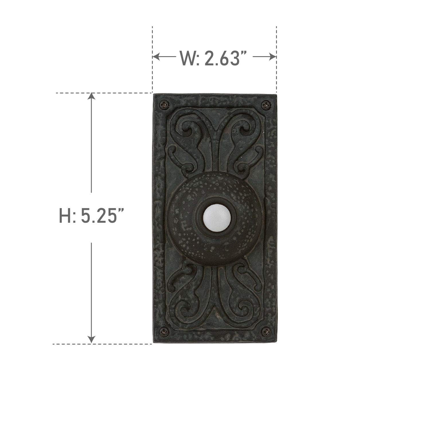 Craftmade PB3037-WB Tieber Lighted Push Button Door Bell in Weathered Black