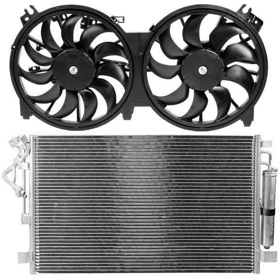 ECCPP 620-453 Cooling Fan*1   4128 Condenser*1 Replacement for 2011-2018 for Nissan for Altima