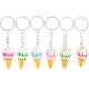 thumbnail image 2 of Kawaii Cartoon Keyrings Simulated Ice Cream Design Stylish Pendant For Women Man Plastic 6Pcs, 2 of 4