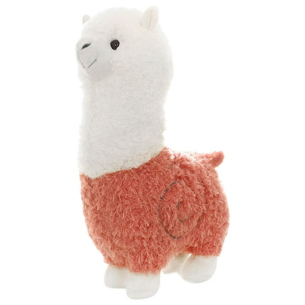 Adorable peluche de oveja y alpaca. Cómodo cojín de peluche. Rosa 28cm