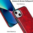 thumbnail image 5 of for iPhone 14 Plus PU Leather Back Case, Built-in Invisible Stand [Compatible with Magsafe] Protective Slim Kickstand Anti-fall Phone Cover Compatible with iPhone 14 Plus, Winered, 5 of 8