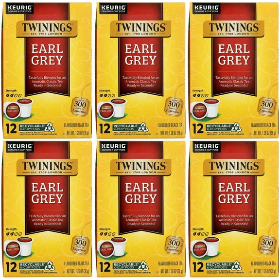 Twinings Earl Grey Tea K-Cup 12 ct 1.26 oz (Pack of 6)