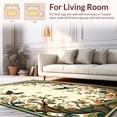 thumbnail image 2 of ODIKA 4'x6' Machine Washable Non-Slip Area Rug, Art Nouveau Inspired Stylized and Botanical Ornamentation High Traffic Rug, Green, 278850, 2 of 7