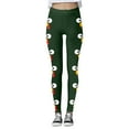 thumbnail image 4 of Fiaer Thanksgiving Womens Leggings Funny Graphic Plus Size Yoga Pants Tummy Control High Waisted Comfy Holiday Workout Trousers Green XXL, 4 of 5
