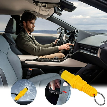 

Fmxomd Car Emergency 2-in-1 Mini Firing Pin Window Breaker Emergency Car Seat Belt Cutter Window Breaker