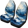 thumbnail image 5 of FOR U DESIGNS Blue Marble Print Automotive Seat Cover Breathable Front & Split Rear Bench for Car Non-Fading Automotive Accessories Universal Fit Vehicle Sedan Truck SUV, 5 of 7