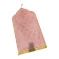 thumbnail image 2 of yuksok Islamic Muslim Prayer Rug Soft Home Embossing Portable Decoration Ramadan Gifts Pink, 2 of 9