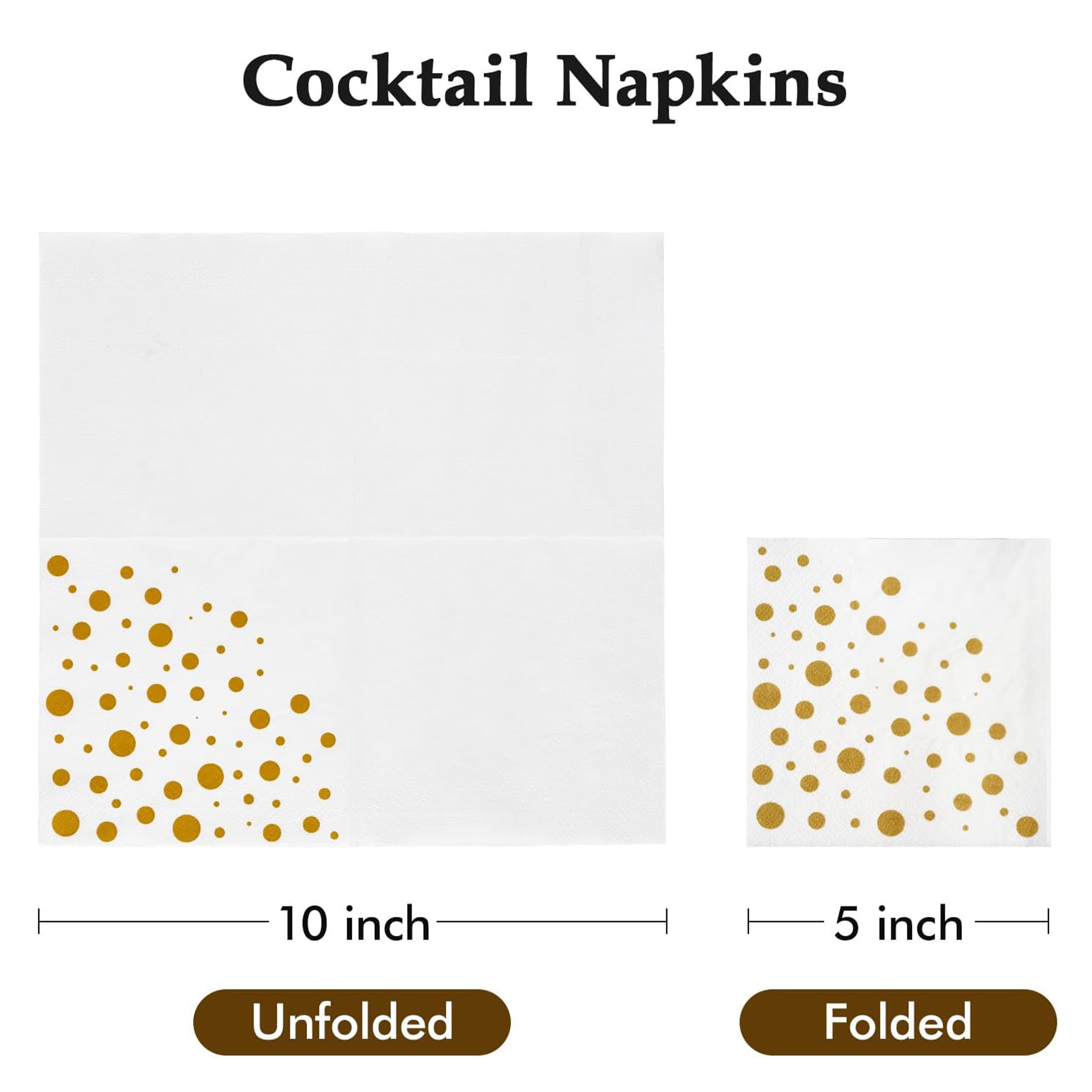 Jolly Chef Cocktail Napkins, 150 Pack, Gold Square, 3-Ply photo 7