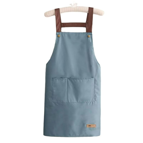 Grandest Birch Work Apron Waterproof Oil-proof Kitchen Apron with Large Pockets Durable Stylish Workwear for Home Garden Blue