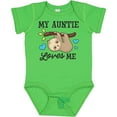 thumbnail image 3 of Inktastic My Auntie Loves Me with Sloth and Hearts Boys or Girls Baby Bodysuit, 3 of 5