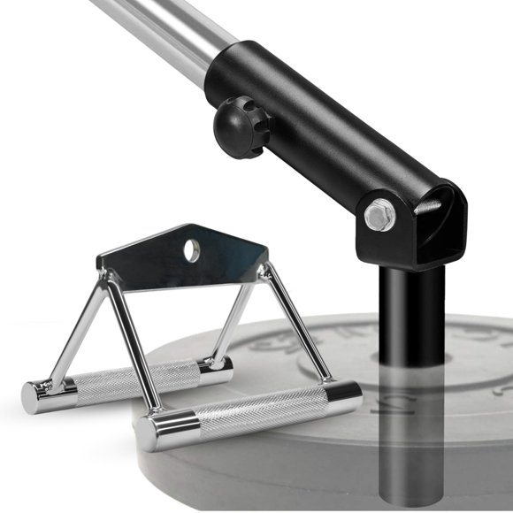Yes4All Combo T-Bar Row Insert Landmine & Seated Row Double D Handle for Cable Attachment â Double D Row Handle (Chrome)