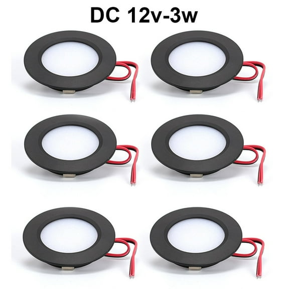 6x 12V-3W-3000K Warm White Campervan Recessed Mount Ceiling Light for Boat Yacht