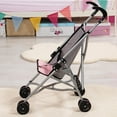 thumbnail image 5 of Bayer Design Grey Doll Umbrella Stroller - Dolls up to 18",  W/ Seat Belt & Double Wheels, Pretend Play, Kids 3+, 5 of 6
