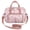Pink, variant on Floral Baby Diaper Bag Tote Mommy Bag, Women Quilted Cotton Medium Travel Duffle Bag, Cute Cotton Diaper Bags Crossbody Baby Bags for Girl Mom,Black