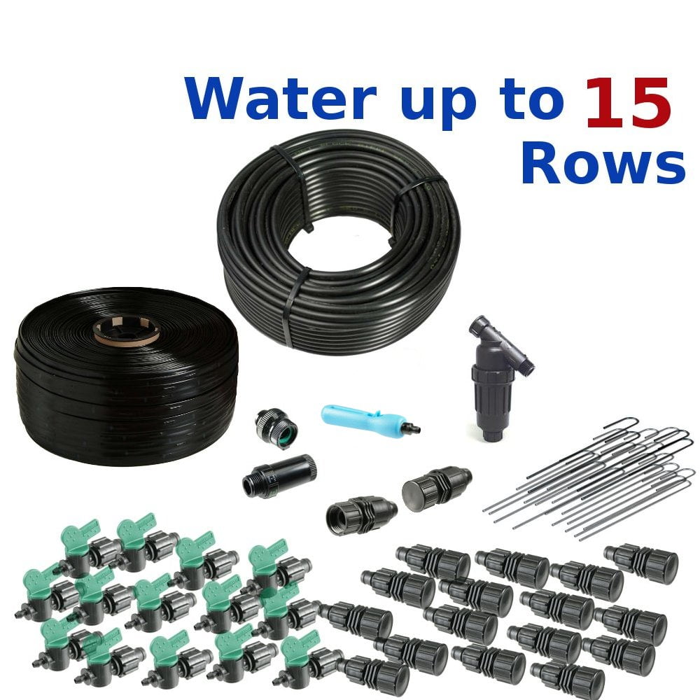 Drip Tape Irrigation Kit for Small Farms Water up to 15 Rows Walmart