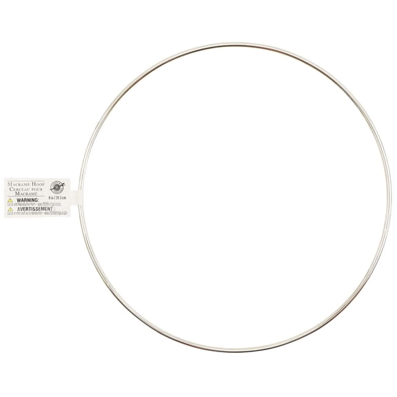 Loops & Threads 8" Nickel-Plated Macrame Hoop, 36 Pack