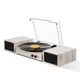 thumbnail image 1 of Tocadiscos con parlantes y codificación USB, tocadiscos LP de vinilo vintage Bluetooth accionado por correa con parlantes externos de potencia de 20 W, 3 velocidades, 3 tamaños, parada automática, cub, 1 of 5