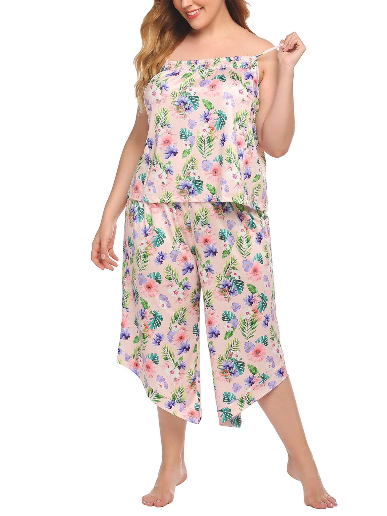 Fabulous Price “MADE I Pajamas Ladies Cotton Gauze Lilac Sleeveless Capri Pants 