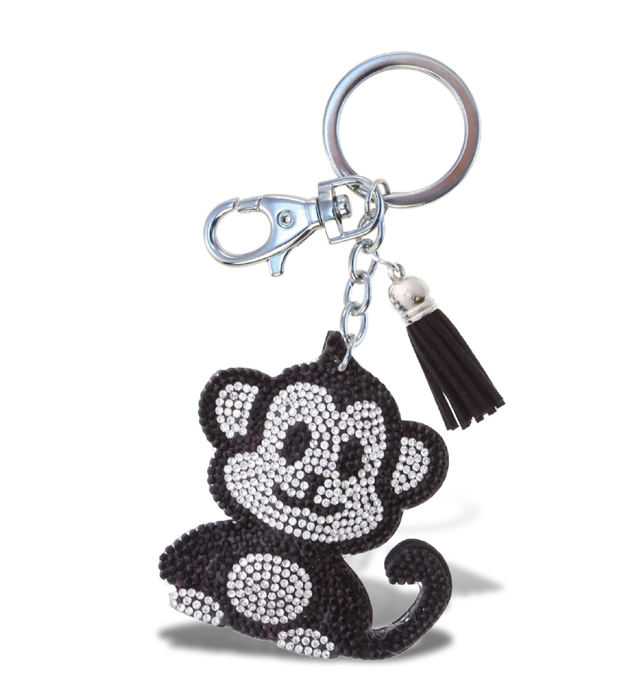 Black Mickey Mouse Ears Charm Zipper Pull & Keychain Add On Clip!!
