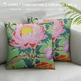 thumbnail image 3 of Creowell  Chinoiserie Pillow Cover Green Yellow Peony Floral Pillow Covers Decorative Flower Throw Pillow Covers Farmhouse Pillowcase Cushion Covers for Bed Sofa, 3 of 5