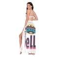 thumbnail image 3 of FORMRS Womens Long Sarong Beach Wrap Semi-Sheer Bikini Skirt Bathing Swimsuit Cover Up, Beige UFO, 3 of 7