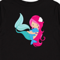 thumbnail image 4 of Inktastic Cute Mermaid, Little Mermaid, Pink Hair, Dolphin Girls Long Sleeve Toddler T-Shirt, 4 of 5