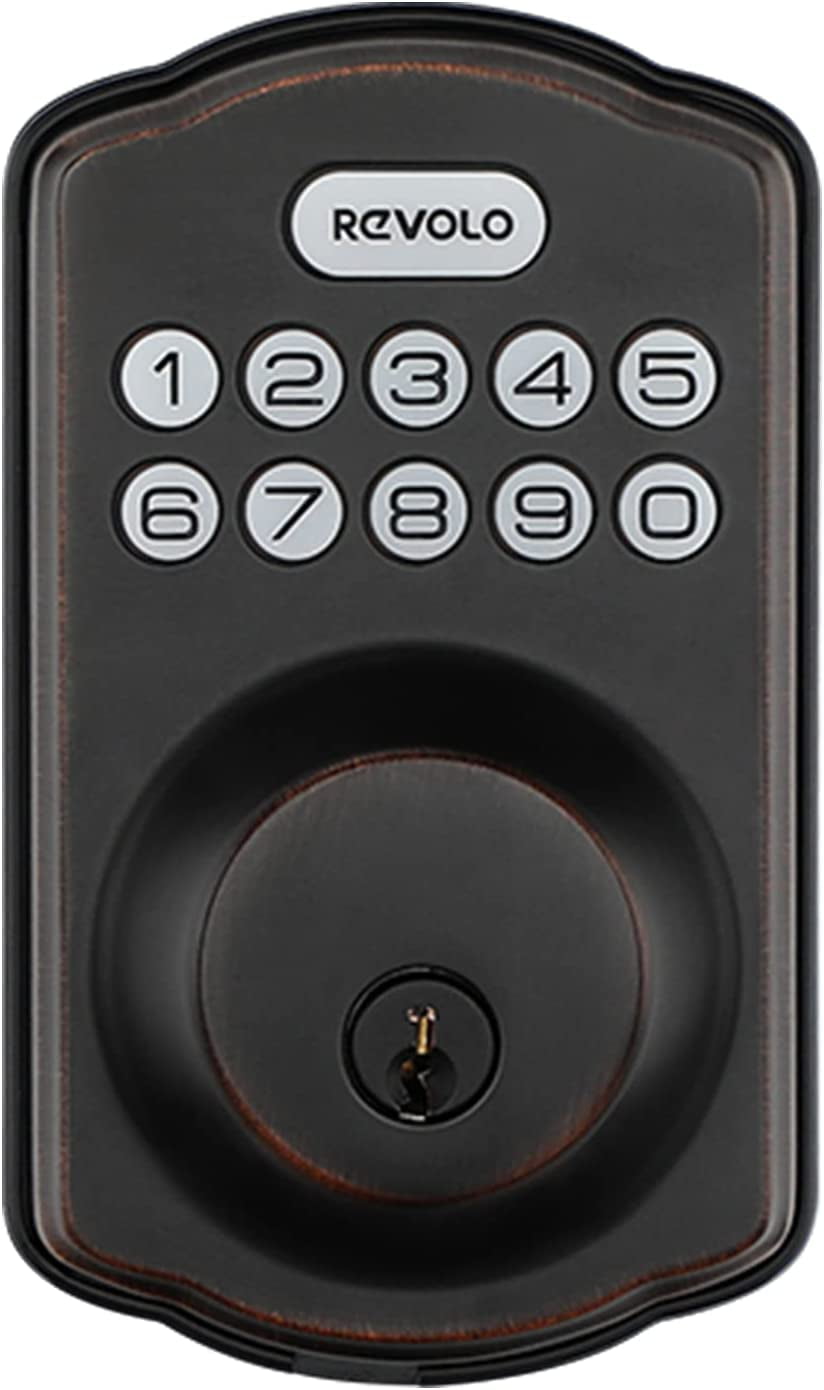 Deadbolt Lock, Revolo Electronic Keypad Deadbolt, Auto Smart Lock for Exterior Door, Oil Rubbed