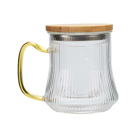 

1 Set of Glass Tea Cup Heat-resisting Tea Cup with Lid and Filter Household Cup