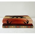 thumbnail image 3 of Elk Deer Blanket 40"x50" Woodland Bear Throw Blanket,Pike Fish Boat Blade Fleece Blanket Geometry Arrow Aztec Patchwork Blanket,Reindeer Rustic Home Decor Vintage Red Brown, 3 of 6