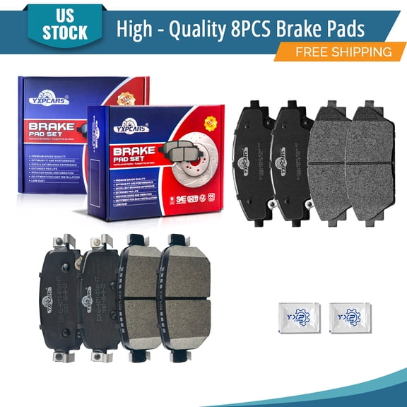 YXPCARS 8PCS Brake Pads(D1728 D2042), Front & Rear Ceramic Pads for Mazda 3 2018 CX-3 2019-2022 All Models