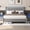 Grey, variant on Full Size Bed Frame with LED Lights and Charging Station, Fabric Upholstered Platform with Headboard, Upholstered Teddy Fabric with Charging Station, No Box Spring Required, Easy Assembly, Gray