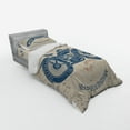 thumbnail image 3 of Ambesonne Vintage Bedding Set 4 Pcs, Retro Chopper Rider, Queen, Slate Blue Tan, 3 of 3