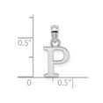 thumbnail image 2 of 10k White Gold P Block Letter Name Personalized Monogram Initial High Polish Charm 8.9x7.7mm Wide Pendant Necklace for W, 2 of 2