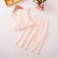 thumbnail image 5 of Bovxnpu Girls Summer Clothing Sets Striped Sleeveless V-neck Kids Breathable Casual Top and Pants Outfit Set, 5 of 8