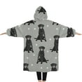 thumbnail image 2 of Oversized Wearable Blanket Hoodie,Black Labrador Sherpa Blanket Hoodie with Super Pockets,Super Warm Fuzzy Pullover for Women & Men, 2 of 6