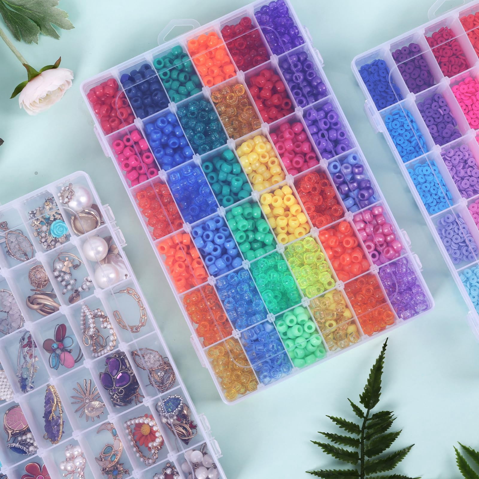 8 Pack 36 Grids Clear Plastic Storage Boxes With Adjustable Dividers  Beads Containers And Diy Crafts Organization Screw & Hardware Sorting 10 Label Stickers