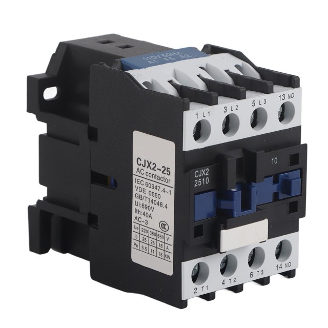 Contactor de potencia de 25 A, normalmente abierto, contacto de CA eléctrico, contacto de aleación de plata, montaje con tornillo M5, CA 110 V