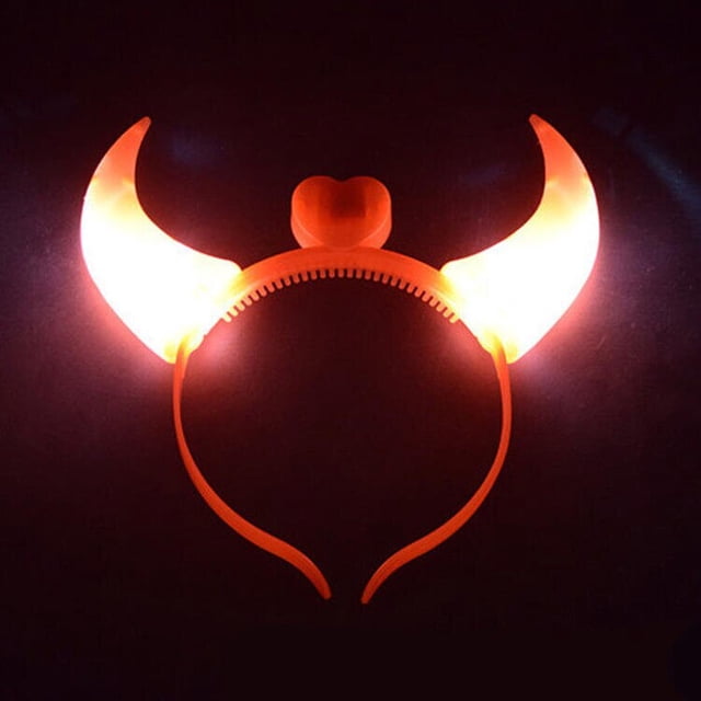 Diadema con luz Casa de los Tesoros cuerno de diablo LED para niños y adultos