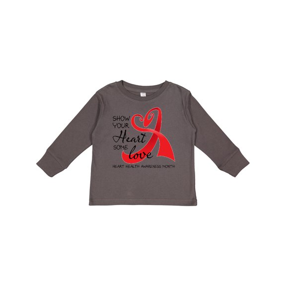 Inktastic Show Your Heart Some Love- Heart Health Awareness Month Boys or Girls Long Sleeve Toddler T-Shirt