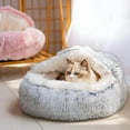 thumbnail image 5 of Lapcatz Nest Bed, Lapcatz Bed, Pursnug Cat Bed, Cat Bed Round Plush Fluffy Hooded Calming Cat Bed Cave, Pursnug Cat Cave, Lapcatz Nest for Pet, Semi Enclosed Pet Nest, Covered Warm Cat Bed, 5 of 7