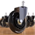 thumbnail image 1 of SHAR Office Chair Casters, Rubber Replacement Caster Wheels for Office Chair, 3 Inch Heavy Duty Computer Gaming Desk Casters, Smooth and Safe Rolling for All Floors Including Hardwood a, 1 of 5