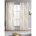 thumbnail image 2 of Yellow Grey Botanical Sheer Curtains 63 Inch Length 2 Panels Set for Living Room/Bedroom, Spring Floral Summer Farmhouse Kitchen Curtains Grommet Semi-Sheer Curtains Window Treatments 42"x63"x2, 2 of 7